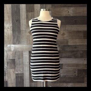 NWT! Max Studio dress large herringbone stripes dark feminine business casual